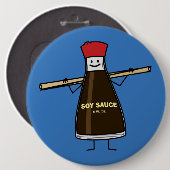 Sojasoßen-Flaschenwürze- Asiatsessstäbchen Button (Vorne & Hinten)
