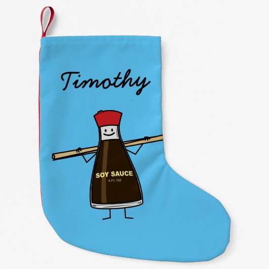 Sojasoßen-Flaschenwürze- Asiatsessstäbchen Kleiner Weihnachtsstrumpf (Vorderseite)