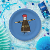 Sojasoßen-Flaschenwürze- Asiatsessstäbchen Pappteller (Party)