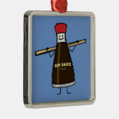 Sojasoßen-Flaschenwürze- Asiatsessstäbchen Silbernes Ornament (Rechts)