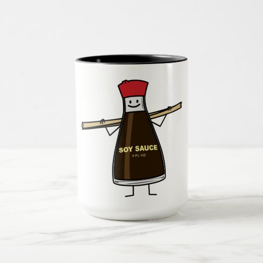 Sojasoßen-Flaschenwürze- Asiatsessstäbchen Tasse (Zentrum)
