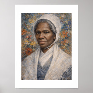Sojourner Truth-Porträt Blumenmalerei Poster