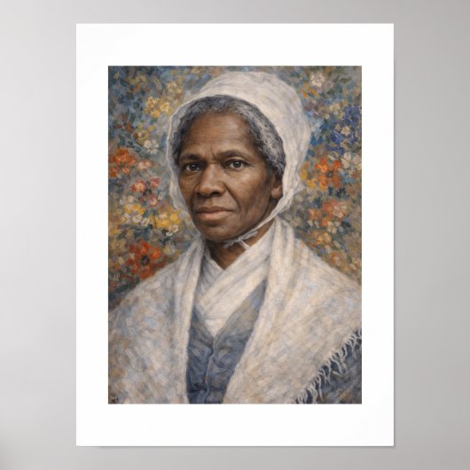 Sojourner Truth-Porträt Blumenmalerei Poster (Vorne)