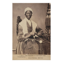 Sojourner Truth Sepia Foto mit Schattenaufzeichnun Poster