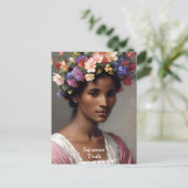 Sojourner Wahrheit Portrait mit Blumenkrone Postkarte (Stehend Vorderseite)