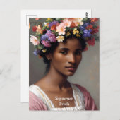 Sojourner Wahrheit Portrait mit Blumenkrone Postkarte (Vorne/Hinten)