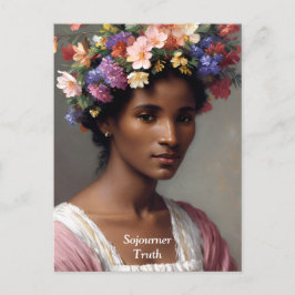 Sojourner Wahrheit Portrait mit Blumenkrone Postkarte