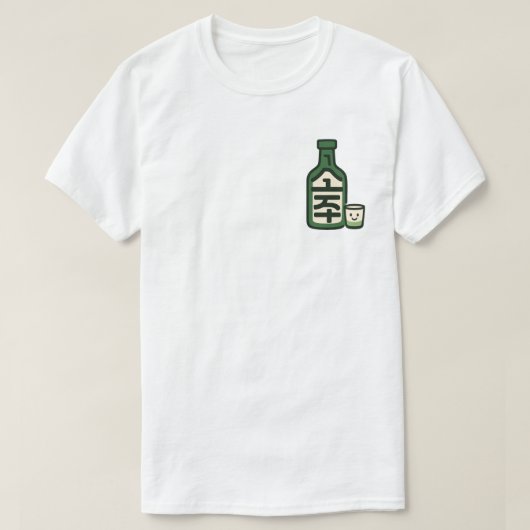 Soju Flasche und Glas T-Shirt (Design vorne)