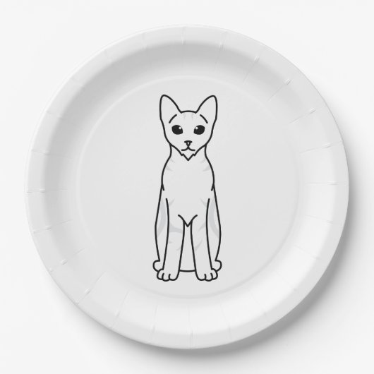 Sokoke Katzen-Cartoon Pappteller (Vorderseite)