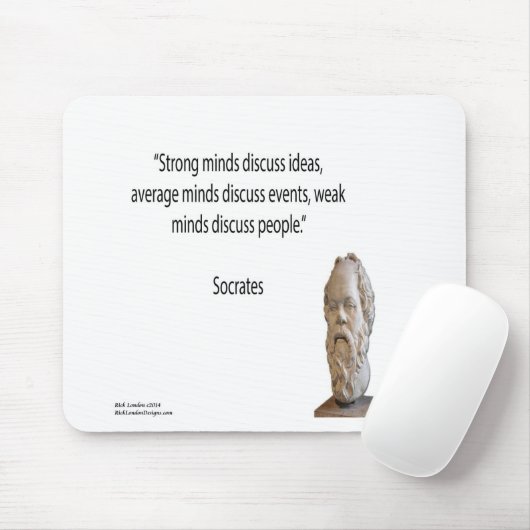 Sokrates & Famous "Minds" Quote Mousepad (Mit Mouse)