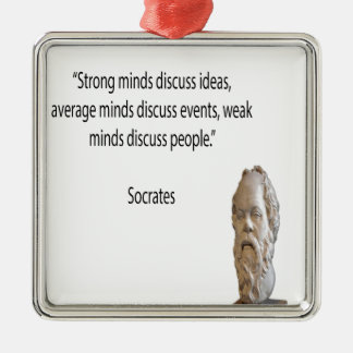 Sokrates & Famous "Minds" Quote Silbernes Ornament