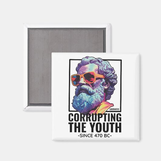 Sokrates korrumpiert Jugendphilosoph Funny Griechi Magnet (Vorderseite/Rückseite)