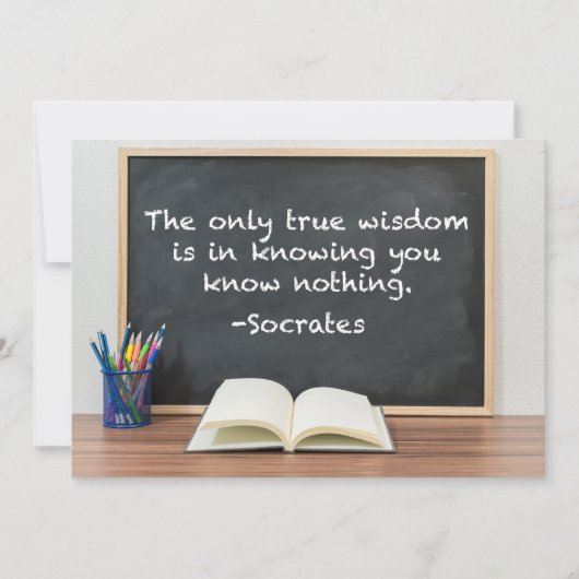 Sokrates on True Wisdom Philosophy Quote Card (Vorderseite)