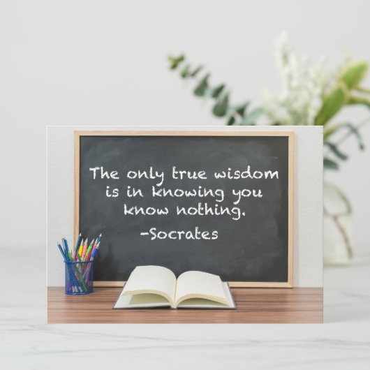 Sokrates on True Wisdom Philosophy Quote Card (Stehend Vorderseite)