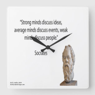 Sokrates & Strong Mindest Zitat Wall Clock Quadratische Wanduhr