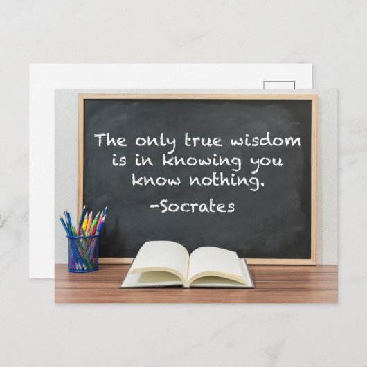 Sokrates über die Philosophie der Wahren Weisheit Postkarte (Vorne/Hinten)