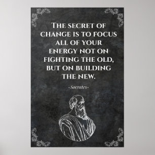 Sokrates-Zitat Motivation Poster