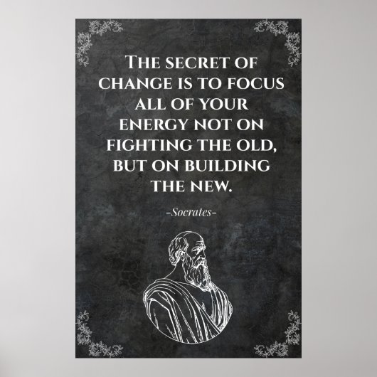 Sokrates-Zitat Motivation Poster (Vorne)