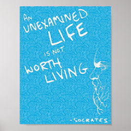 Sokrates' Zitat-Poster "Unexamined Life" (Tile) Poster