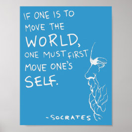 Sokrates' Zitatposter "Move the World" (Blau) Poster