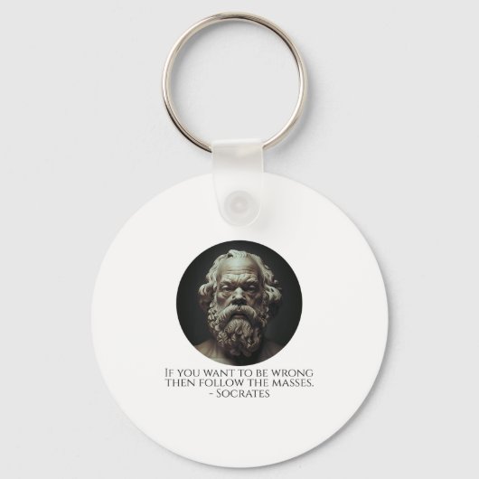 Sokrates zitiert, wie man falsch liegt - Altgriech Schlüsselanhänger (Vorderseite)