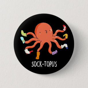 Soktopos Funny Octopus mit Socken Puff Dark BG Button