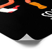 Soktopos Funny Octopus mit Socken Puff Dark BG Poster (Ecke)