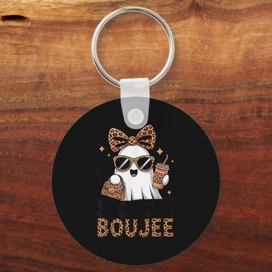 Soky & Boujee Ghost Coquette Leopard Boo Jee H Schlüsselanhänger (Vorderseite)