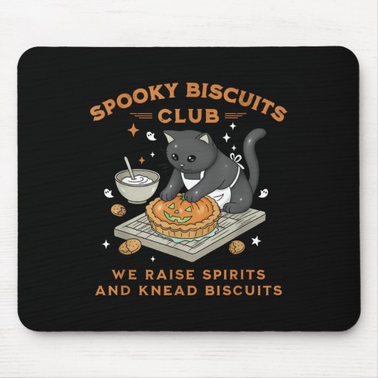 Soky Biscuits Club Black Cat Pumpkin Halloween Bak Mousepad (Vorne)