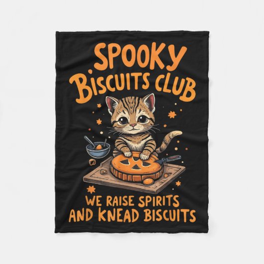 Soky Biscuits Club Cat Funny Halloween Backen Fleecedecke (Vorderseite)
