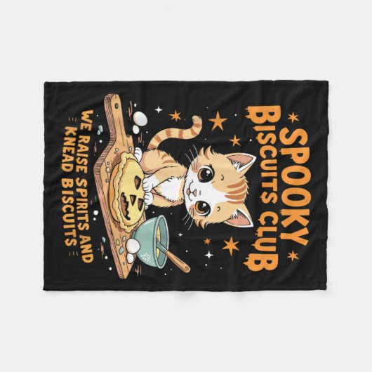 Soky Biscuits Club Cat Funny Halloween Backen Fleecedecke (Vorderseite (Horizontal))