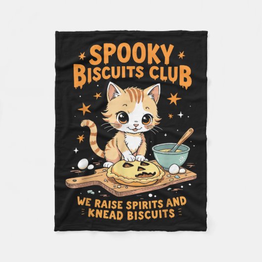 Soky Biscuits Club Cat Funny Halloween Backen Fleecedecke (Vorderseite)