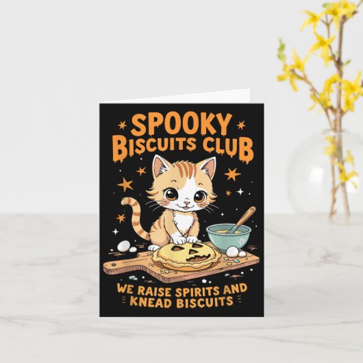 Soky Biscuits Club Cat Funny Halloween Backen Karte (Gelbe Blume)