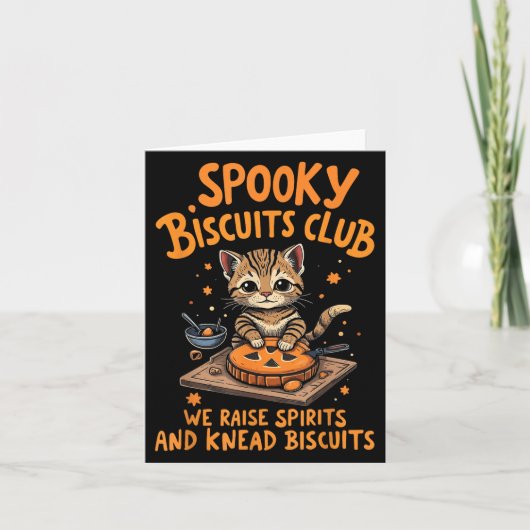 Soky Biscuits Club Cat Funny Halloween Backen Karte (Vorderseite)