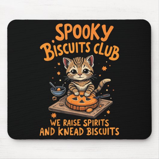 Soky Biscuits Club Cat Funny Halloween Backen Mousepad (Vorne)