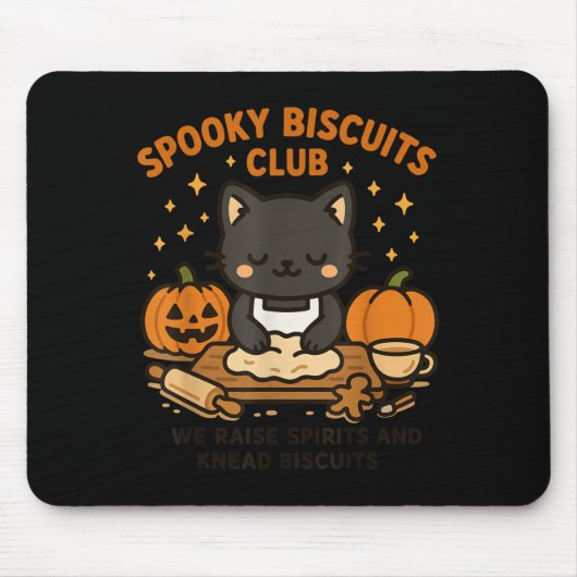 Soky Biscuits Club Cat Funny Halloween Baking Tee  Mousepad (Vorne)