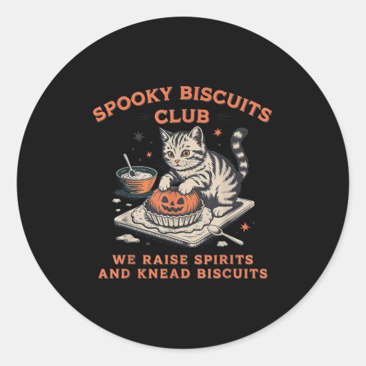 Soky Biscuits Club Cat, Halloween Baking Runder Aufkleber (Vorderseite)