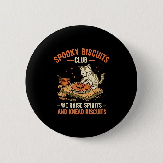 Soky Biscuits Club Funny Halloween Cat Baking Button (Vorderseite)