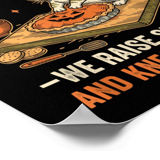 Soky Biscuits Club Funny Halloween Cat Baking Poster (Ecke)