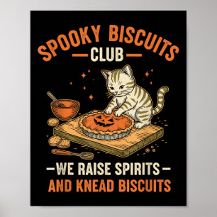 Soky Biscuits Club Funny Halloween Cat Baking Poster