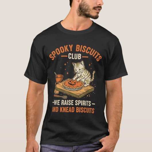 Soky Biscuits Club Funny Halloween Cat Baking T-Shirt (Vorderseite)
