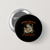 Soky Biscuits Club Katze, Lustiges Halloween-Backe Button (Vorne & Hinten)