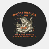 Soky Biscuits Club Katze, Lustiges Halloween-Backe Runder Aufkleber (Vorderseite)