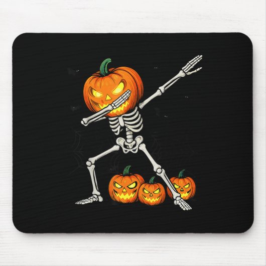 Soky Dabbing Pumpkin Head Skeleton Halloween Skele Mousepad (Vorne)