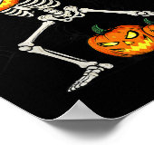 Soky Dabbing Pumpkin Head Skeleton Halloween Skele Poster (Ecke)