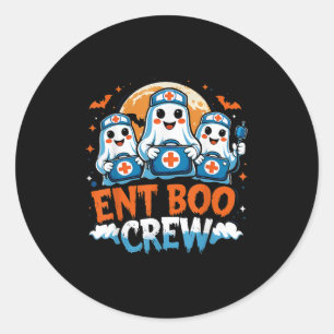 Soky Ent Boo Crew Nurse Halloween Ghost Otolaryngo Runder Aufkleber