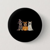 Soky Ghost Blue Heeler Pumpkin Halloween Dog Lover Button (Vorderseite)