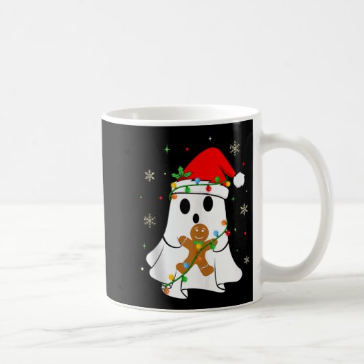 Soky Ghost Christmas Lights Santa Hat Funny Boo Gh Kaffeetasse (Rechts)