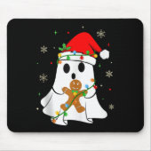 Soky Ghost Christmas Lights Santa Hat Funny Boo Gh Mousepad (Vorne)