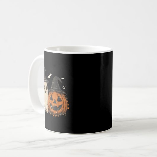 Soky Ghost Halloween Preppy Floral Kürbis Soky Se Kaffeetasse (Vorderseite Links)